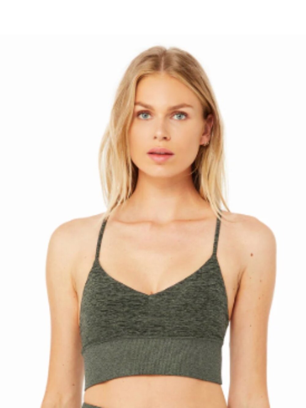 ALO Yoga Alosoft Lavish Bra - Hunter Heather (Army Green) - XS